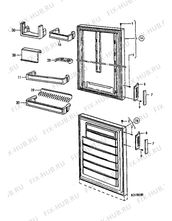 Взрыв-схема холодильника Electrolux ER3312B - Схема узла Door 003